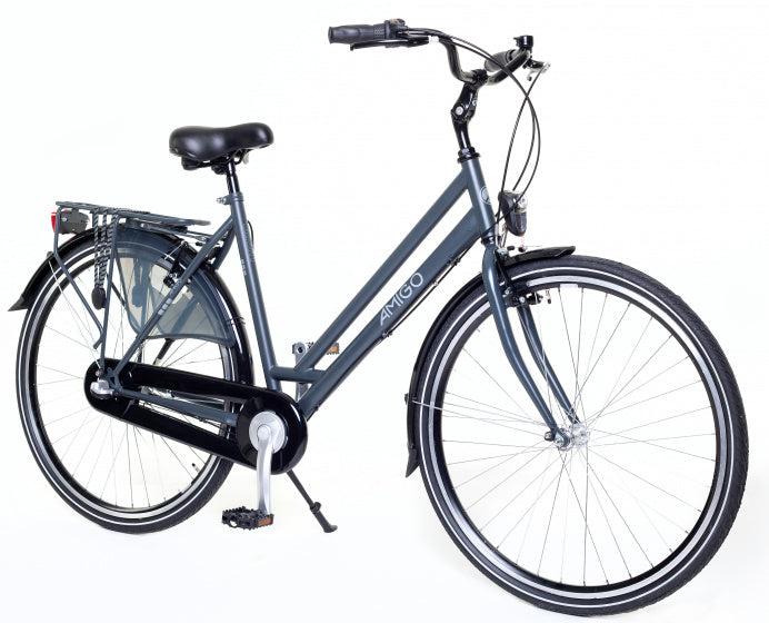 Amigo Bright 28 Inch 50 cm Dames 3V V-Brakes Antraciet