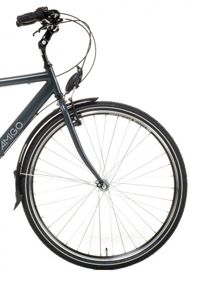 Amigo Bright 28 Inch 50 cm Heren 3V V-Brakes Antraciet
