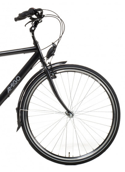 Amigo Bright 28 Inch 50 cm Heren 3V V-Brakes Matzwart