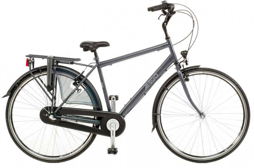 Amigo Bright 28 Inch 50 cm Heren 3V V-Brakes Antraciet