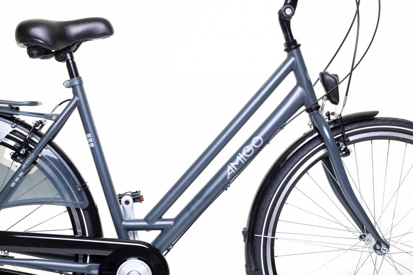 Amigo Bright 28 Inch 56 cm Dames 3V V-Brakes Antraciet