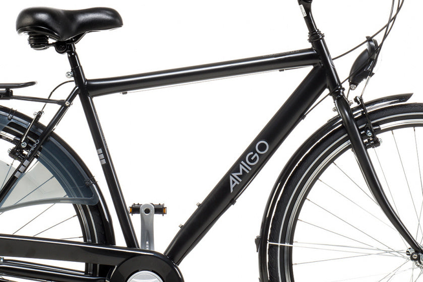 Amigo Bright 28 Inch 56 cm Heren 3V V-Brakes Matzwart
