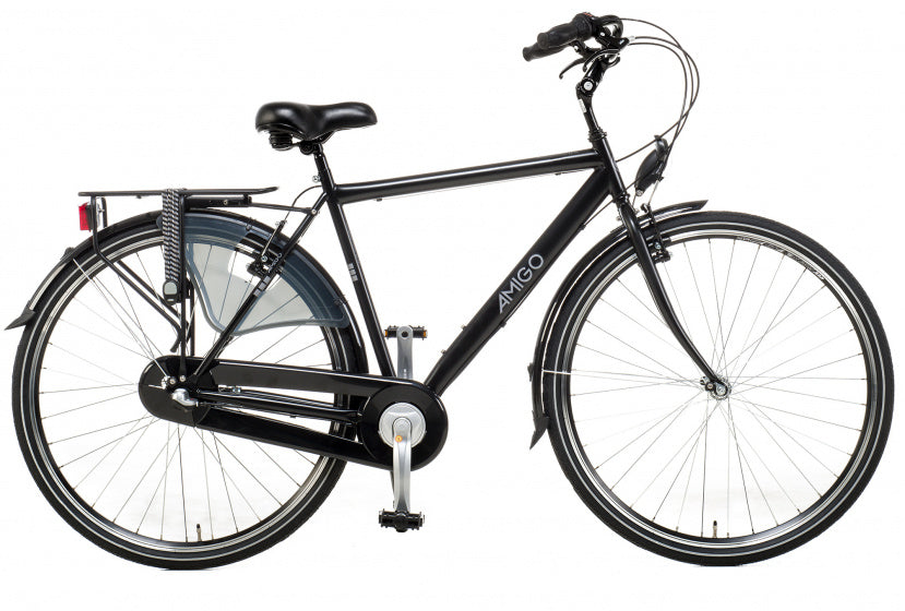 Amigo Bright 28 Inch 56 cm Heren 3V V-Brakes Matzwart