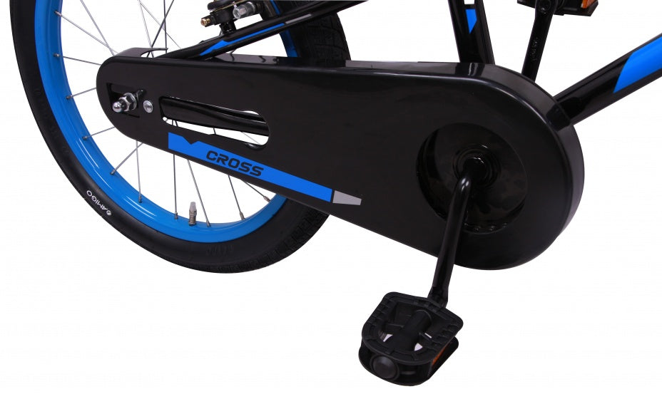 Amigo Cross 18 inch 22 cm jongens v-brakes zwart/blauw