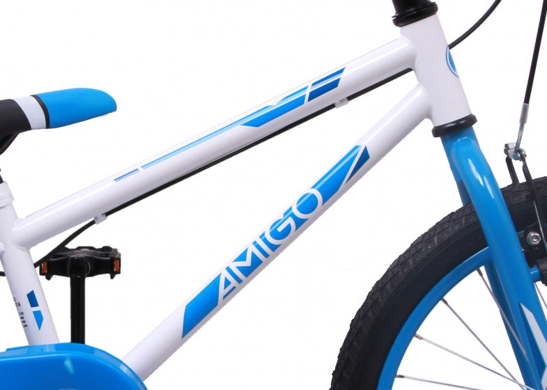 Amigo Cross 20 inch 24 cm jongens v-brakes wit/blauw