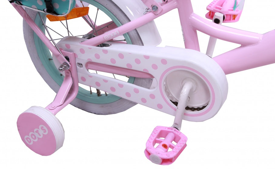 dots 12 inch 19 cm meisjes terugtraprem roze
