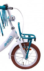 Amigo Dots 12 Inch 19 cm Meisjes Terugtraprem Wit