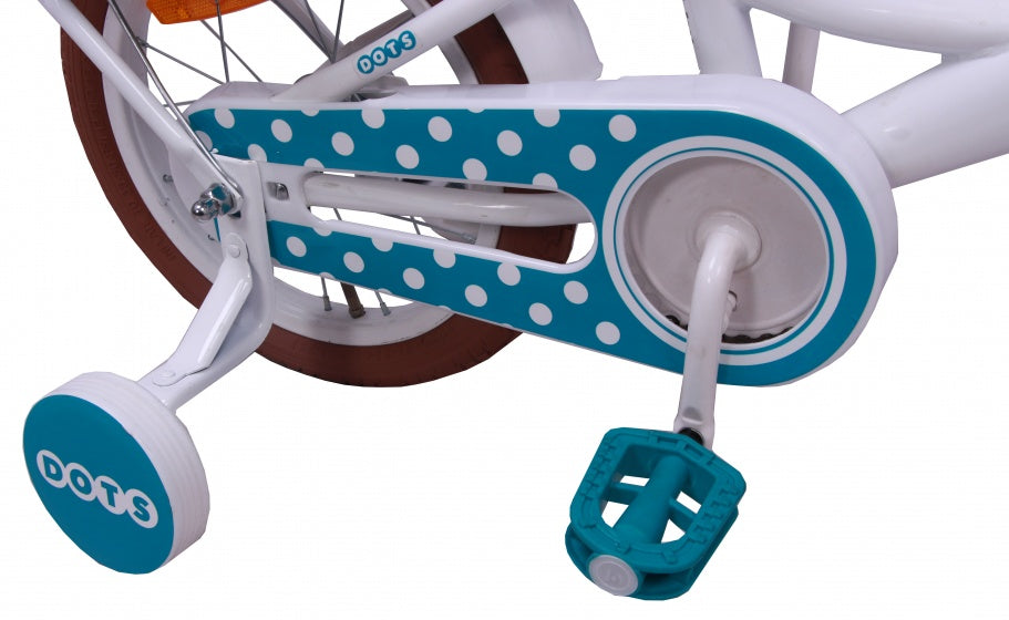 Amigo Dots 12 Inch 19 cm Meisjes Terugtraprem Wit