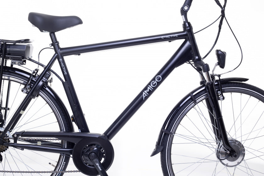E-Active 28 Inch 50 cm Heren 7V V-Brakes Matzwart