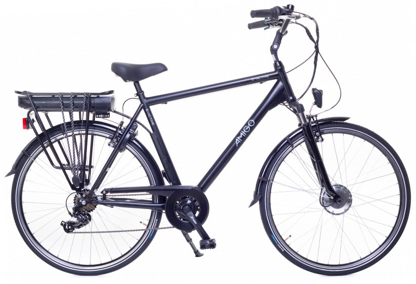 E-Active 28 Inch 50 cm Heren 7V V-Brakes Matzwart