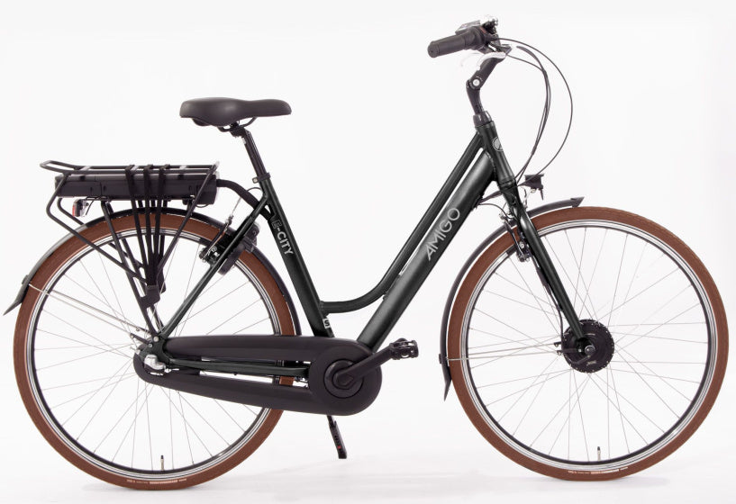 E-City S1 460Wh 28 Inch 51 cm Dames 3V V-Brakes Matzwart