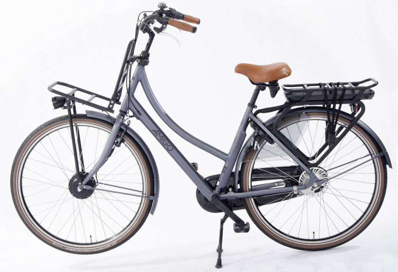 Amigo E-Strong T2 28 Inch 49 cm Dames 3V Rollerbrake Matgrijs