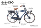 Amigo E-Strong T2 28 Inch 59 cm Heren 3V Rollerbrake Donkerblauw