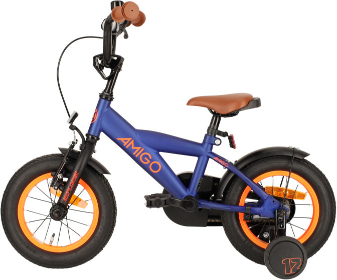 Amigo Explorer 12 Inch 20 cm Jongens Terugtraprem Blauw/Oranje