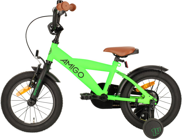 Amigo Explorer 14 Inch 21,5 cm Jongens Terugtraprem Groen/Zwart