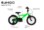 Amigo Explorer 16 Inch 23 cm Jongens Terugtraprem Groen/Zwart