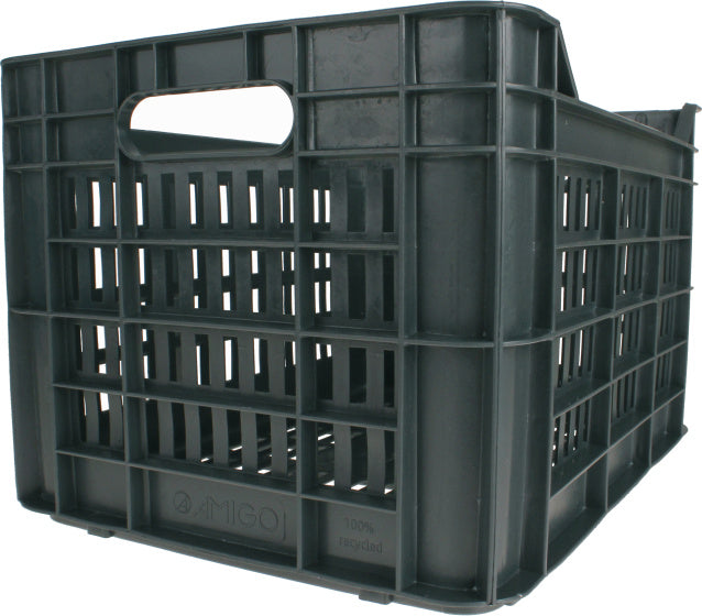 Amigo Fietskrat 30 liter 100% gerecycled kunststof donkergrijs