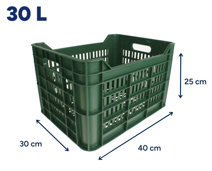Amigo Fietskrat 30 liter 100% gerecycled kunststof donkergroen