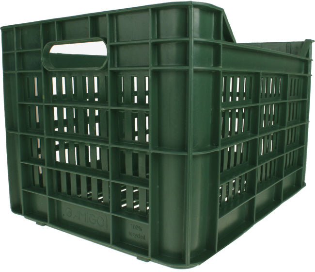 Amigo Fietskrat 30 liter 100% gerecycled kunststof donkergroen