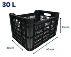 Amigo Fietskrat 30 liter 100% gerecycled kunststof zwart