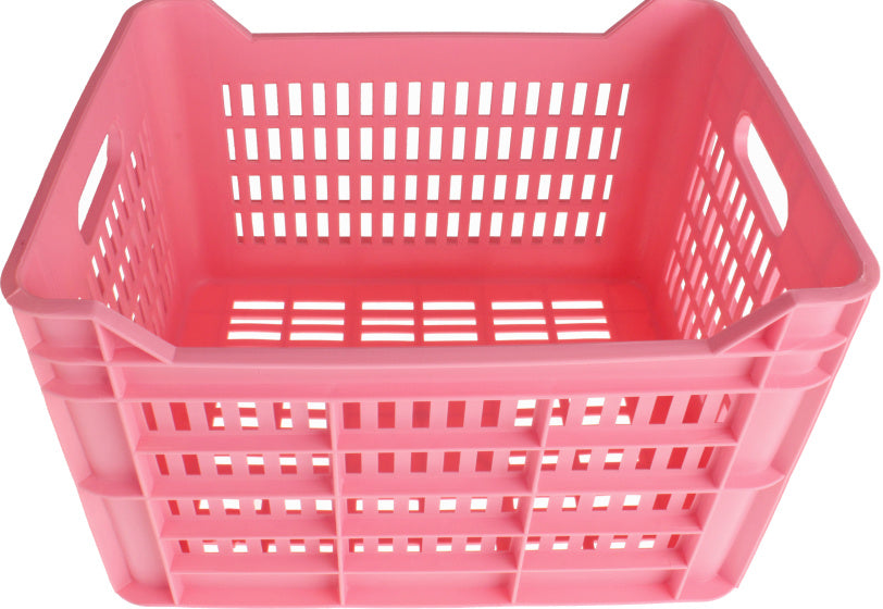 Amigo Fietskrat 30 liter kunststof roze