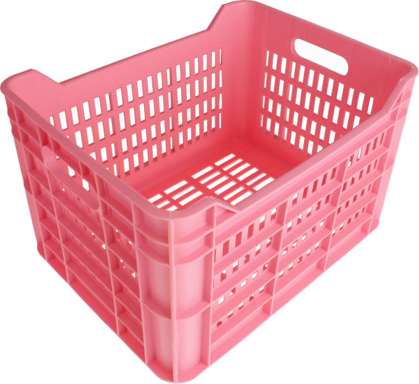 Amigo Fietskrat 30 liter kunststof roze