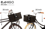 Amigo Fietsmand 26 liter riet zwart