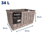 Amigo Fietsmand 34 liter riet asgrijs