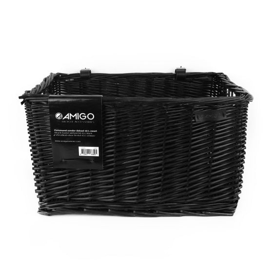 Amigo Fietsmand 45 liter riet zwart