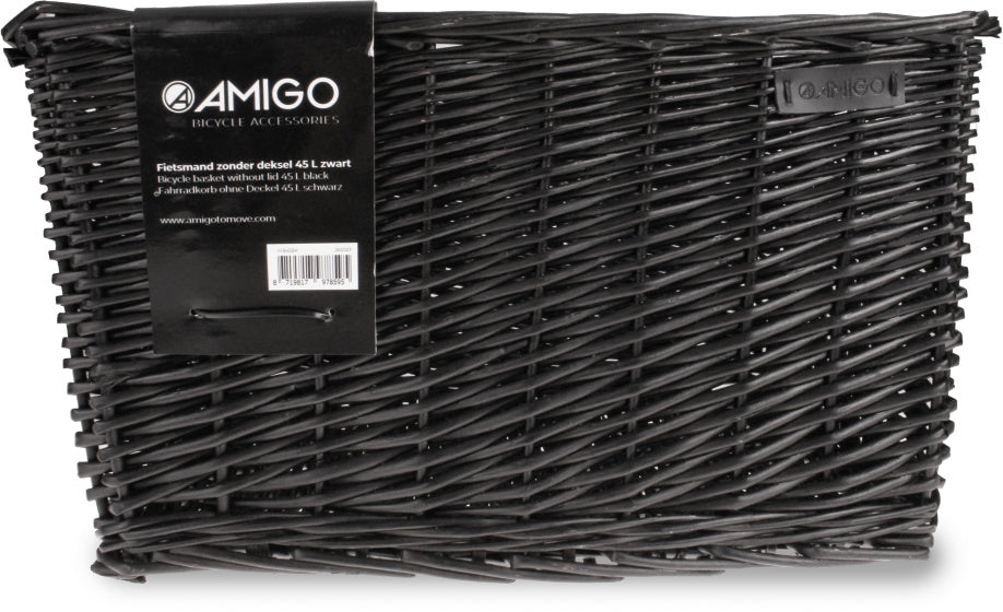 Amigo Fietsmand 45 liter riet zwart
