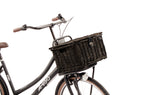 Amigo Fietsmand met deksel 34 liter riet asgrijs