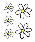 fietsstickers Kit Flowers wit