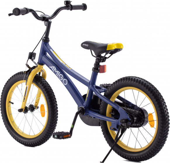 Amigo Flip 18 inch 26,5 cm jongens terugtraprem donkerblauw/geel
