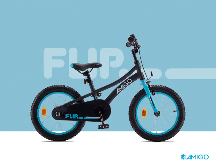 Amigo Flip 18 inch 26,5 cm jongens terugtraprem zwart/blauw
