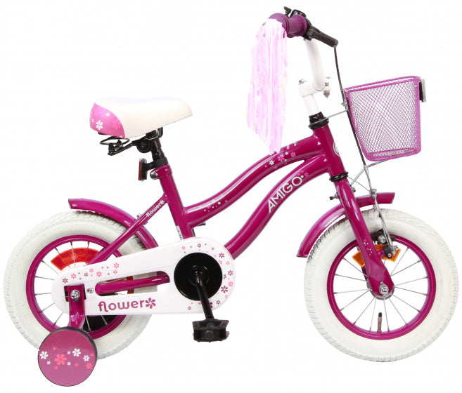 flower 12 inch 21,5 cm meisjes terugtraprem paars