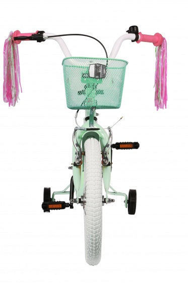 Amigo Flower 16 inch 26 cm meisjes terugtraprem groen