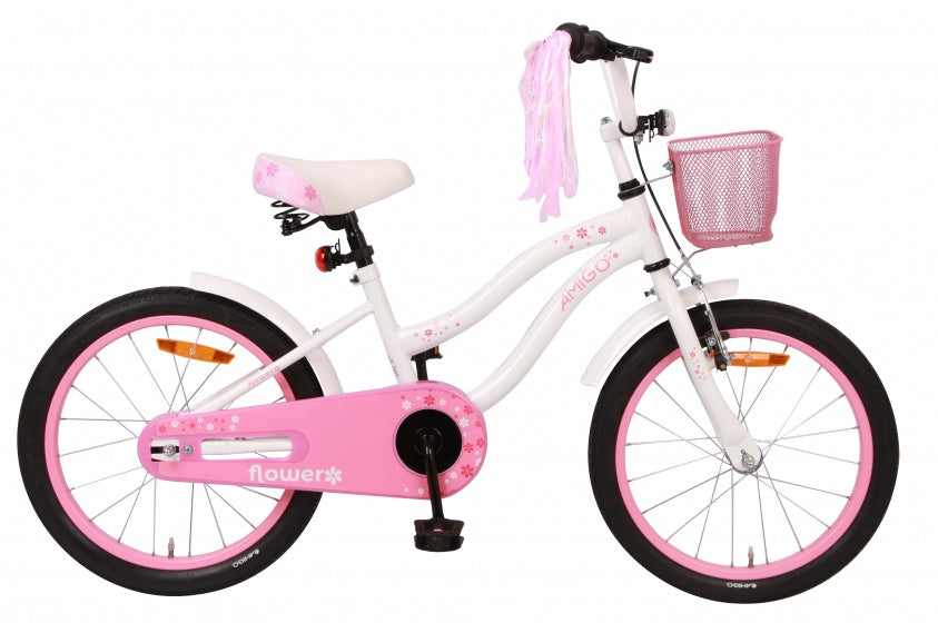 flower 18 inch 30 cm meisjes terugtraprem wit