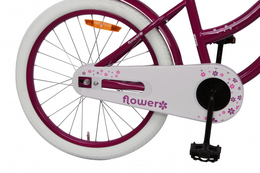 Amigo Flower 20 inch 33 cm meisjes terugtraprem paars
