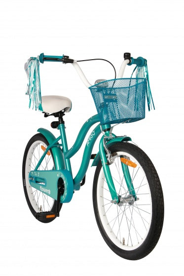 flower 20 inch 33 cm meisjes terugtraprem turquoise