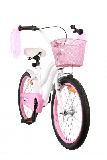 Amigo Flower 20 inch 33 cm meisjes terugtraprem wit