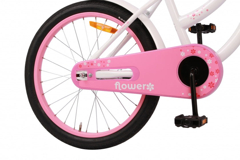 Amigo Flower 20 inch 33 cm meisjes terugtraprem wit
