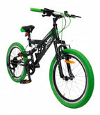 fun ride 20 inch 33 cm junior 7v v-brakes zwart/groen