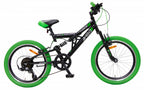 fun ride 20 inch 33 cm junior 7v v-brakes zwart/groen
