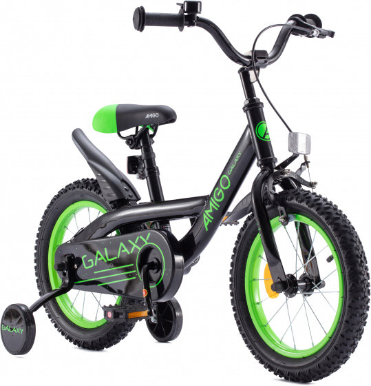 Amigo Galaxy 12 Inch 20 cm Jongens Terugtraprem Zwart/Groen
