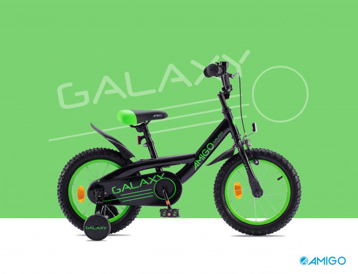 Amigo Galaxy 12 Inch 20 cm Jongens Terugtraprem Zwart/Groen