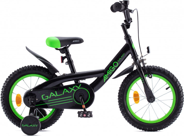 Amigo Galaxy 12 Inch 20 cm Jongens Terugtraprem Zwart/Groen