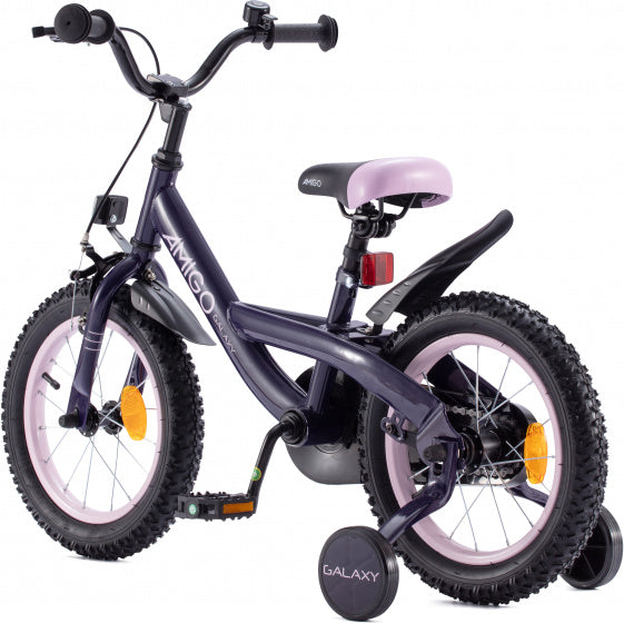 Amigo Galaxy 12 inch 20 cm meisjes terugtraprem paars/roze
