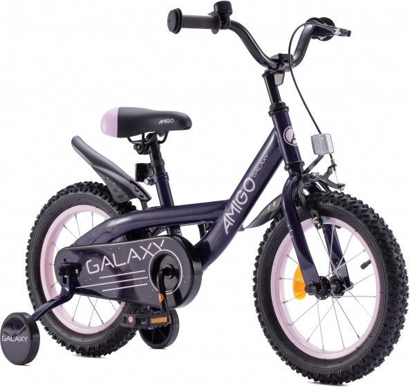 galaxy 16 inch 25 cm meisjes terugtraprem paars