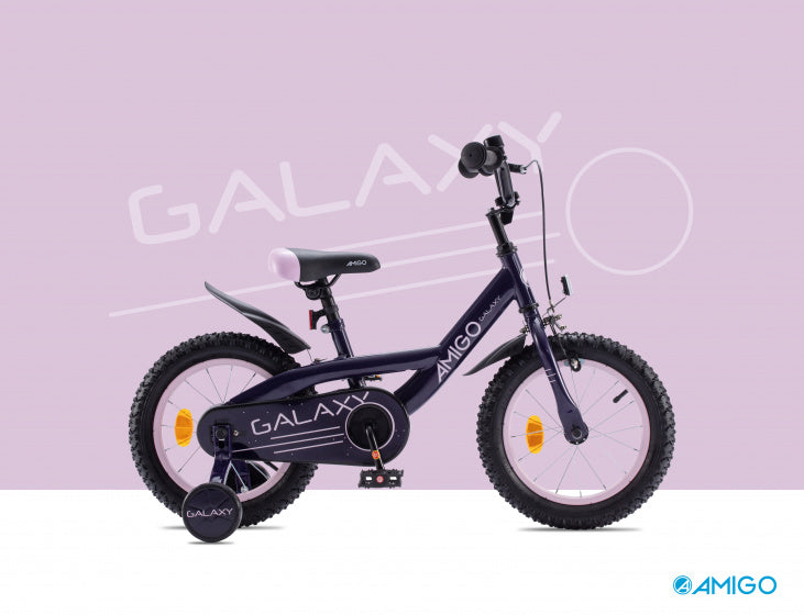 galaxy 16 inch 25 cm meisjes terugtraprem paars