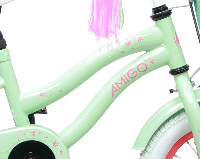 Amigo Flower 12 inch 21,5 cm meisjes terugtraprem groen
